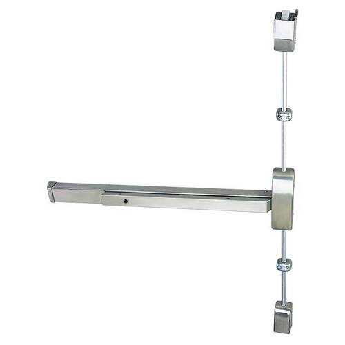 Surface Vertical Rod Device Satin Stainless Steel