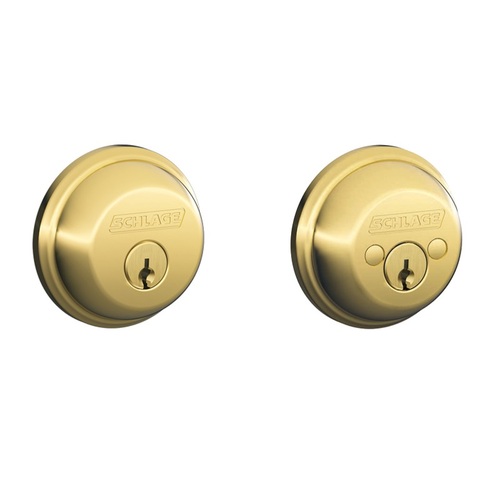 B62 Double Cylinder Deadbolt in Vis Pack Bright Brass