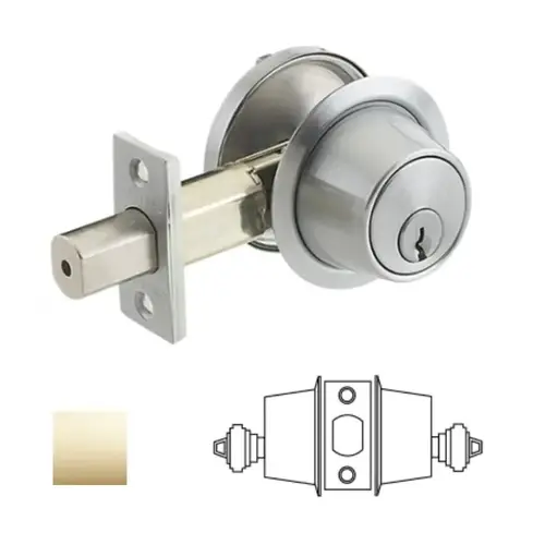 Grade 2 Double Cylinder Deadbolt Bright Polished Brass