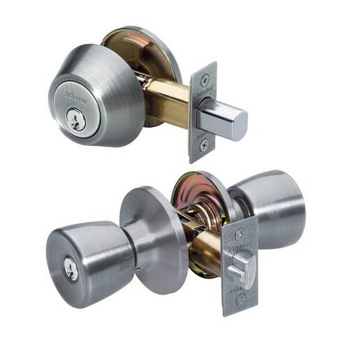 Tulip Knob Entry with Deadbolt Lockset Satin Nickel