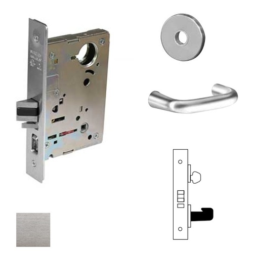 8200 Series 8231 Utility Lockset Less Cylinder Satin Chrome