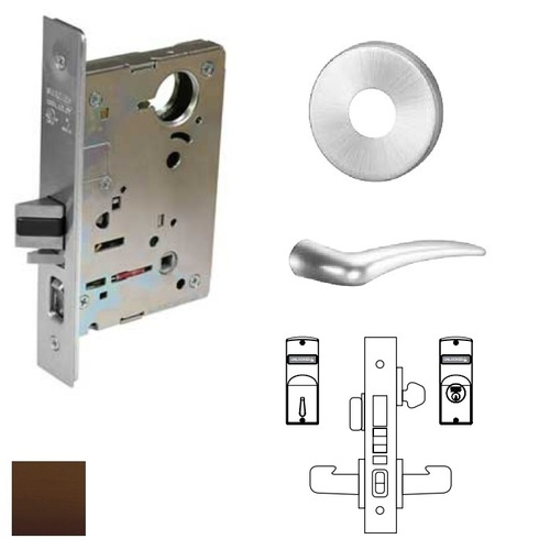 8200 Series 8243 Apartment Corridor Lockset Less Cylinder Oil Rubbed Dark Bronze