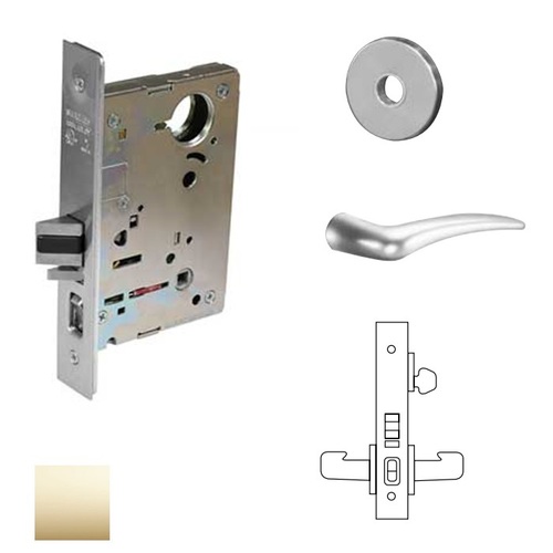 8200 Series 8255 Office/Entry Lockset Less Cylinder Bright Polished Brass