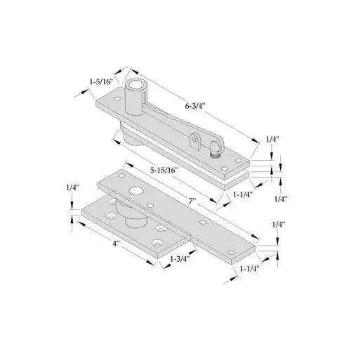 ABH 0370-32D 0370 Center Hung Pivot Set Satin Stainless Steel