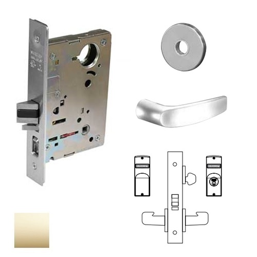 8200 Series 8237 Classroom Lockset Less Cylinder Bright Polished Brass