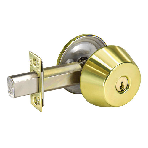 D200 Series Turn Only Deadbolt 30253 Latch 10094 Strike Satin Brass Finish