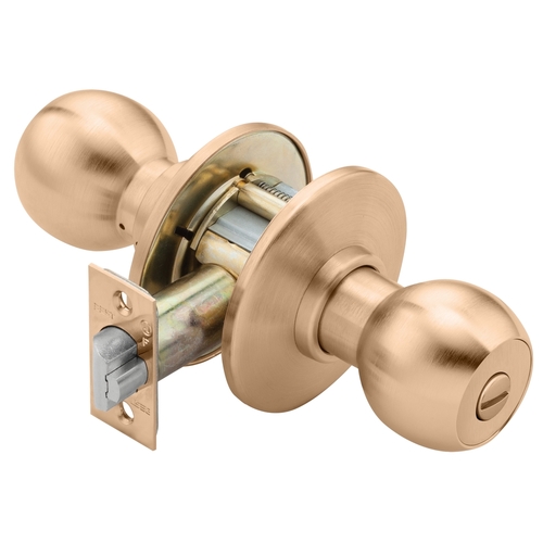 Satin Bronze Grade 1 Privacy Cylindrical Lock, 4 Knob, Non-Keyed