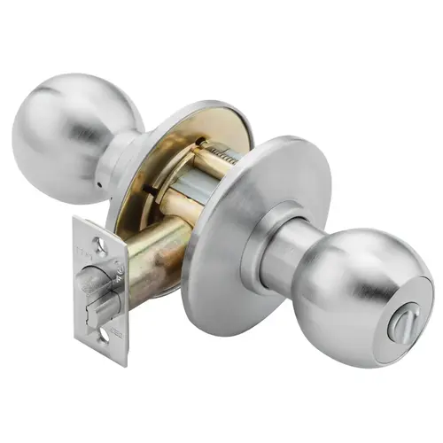 Satin Chrome Communicating Cylindrical Lock 4 Knob Non-Keyed