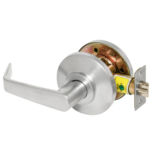 Grade 2 Exit Cylindrical Lock, Non-Keyed, 15 Lever, Satin Chrome Finish