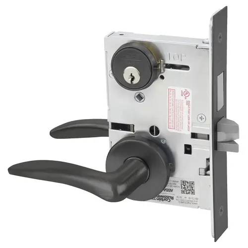 ML2022 Mortise Store Door Lever Lockset Black Suede Powder Coat