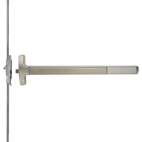Lock Concealed Vertical Rod Exit Devices Satin Stainless Steel