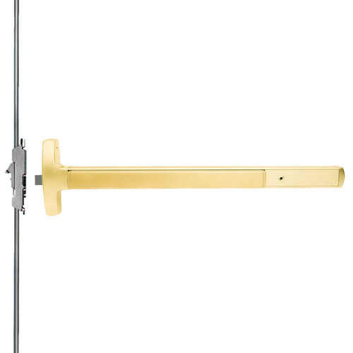 Lock Concealed Vertical Rod Exit Devices Bright Brass