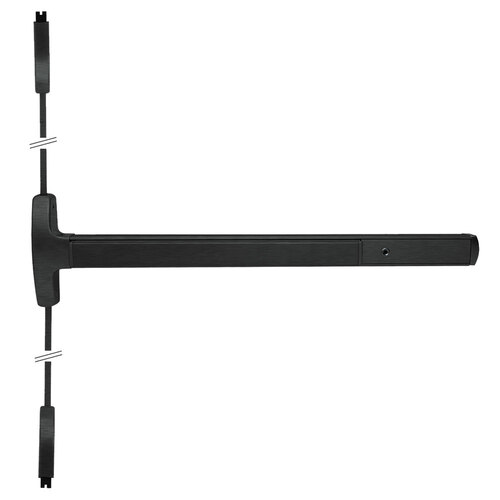 Lock Surface Vertical Rod Exit Devices Flat Black Coated