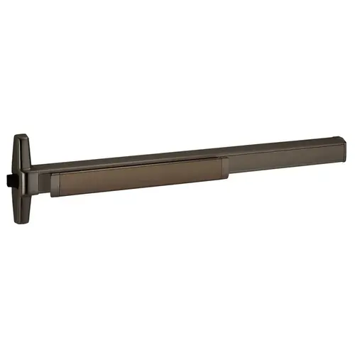 Grade 1 Rim Exit Bar, Narrow Stile Pushpad, 36" Device, Exit Only, Quiet Motorized Electric Latch Retraction, Request to Exit Switch, Hex Key Dogging, Aged Bronze Finish, Non-Handed Aged Bronze