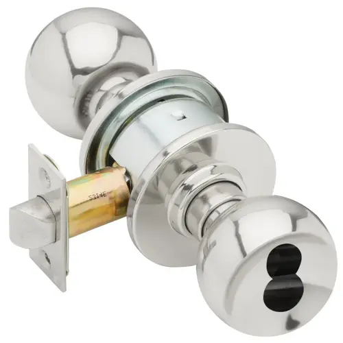 A Series Communicating with Blank Plate Orbit Lock Large Format Interchangeable Less Core with 11096 Latch 10001 Strike Bright Chrome Finish