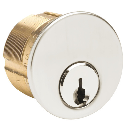Ilco 7205SC126DKD Keyed Different 1-1/4" Mortise Cylinder with Schlage C Keyway and Straight Cam Satin Chrome Finish