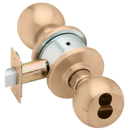 A Series Communicating with Blank Plate Orbit Lock Large Format Interchangeable Less Core with 11096 Latch 10001 Strike Satin Bronze Finish