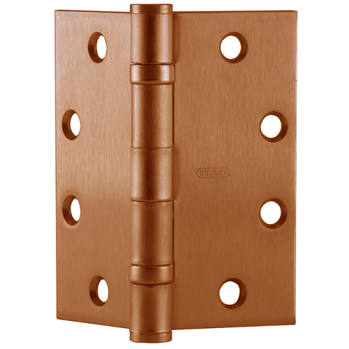 Concealed Hinge Ball Bearing Architectural Steel Full Mortise Standard Weight 4-1/2" x 4-1/2" Square Corner Satin Bronze Clear Coated