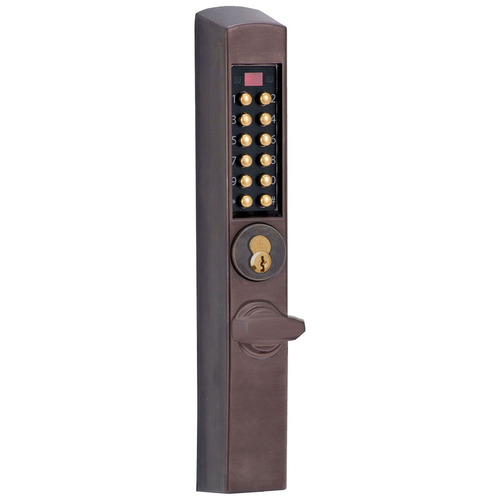 Pushbutton Lock Dark Bronze Brass Accents