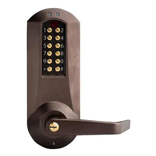 Pushbutton Lock Dark Bronze Brass Accents