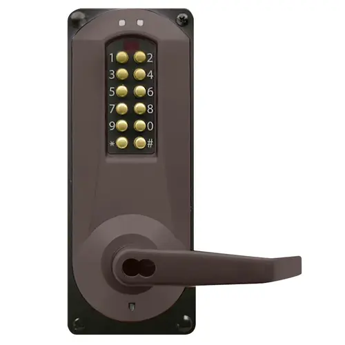 Pushbutton Lock Dark Bronze Brass Accents