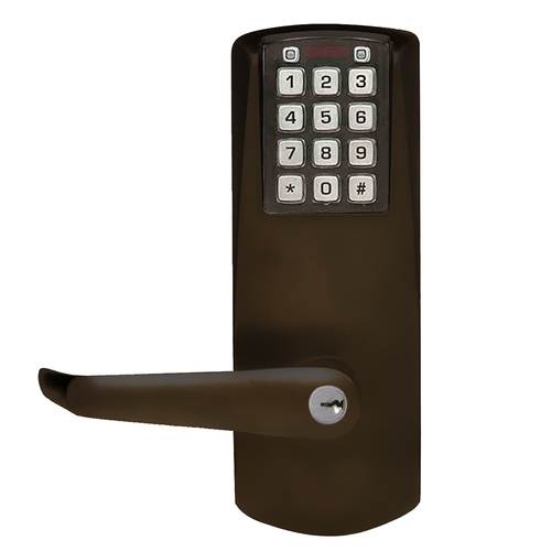 E-Plex 2000 Cylindrical Lock with Privacy, 100 Access Codes, 1,000 Audit Events, 2-3/4" Backset, 1/2" Throw, KIL, Schlage C Keyway, Dark Bronze