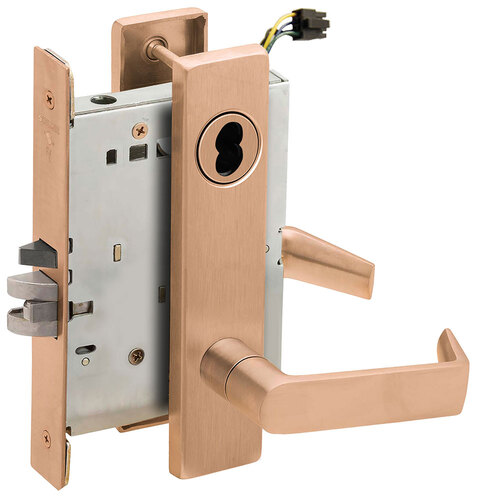 Lock Electric Mortise Lock Satin Bronze Clear Coated