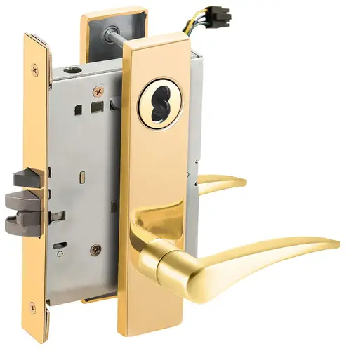 Lock Electric Mortise Lock Bright Brass