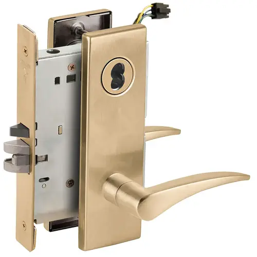 Lock Electric Mortise Lock Satin Brass