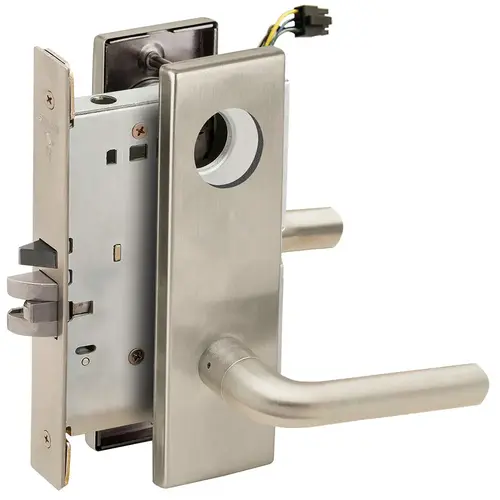 Lock Electric Mortise Lock Satin Nickel Plated Clear Coated