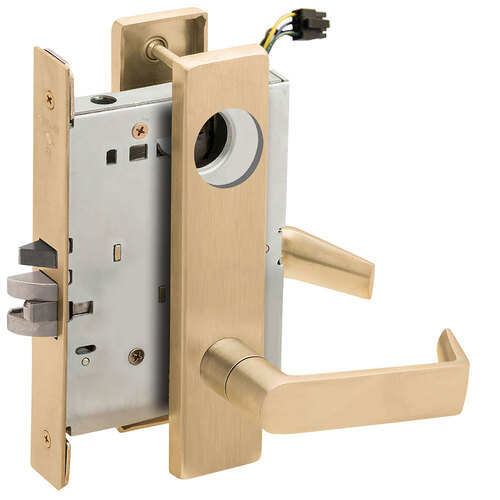 Lock Electric Mortise Lock Satin Brass Blackened Satin Relieved Clear Coated