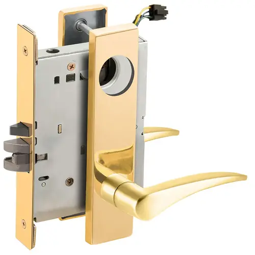 Lock Electric Mortise Lock Bright Brass