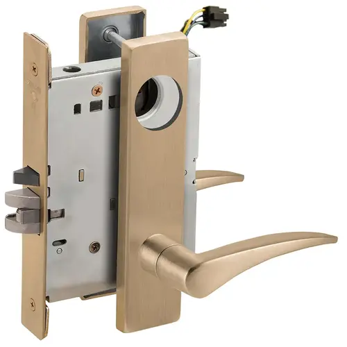 Lock Electric Mortise Lock Satin Brass Blackened Satin Relieved Clear Coated