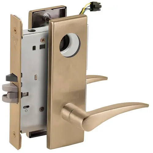 Lock Electric Mortise Lock Satin Brass Blackened Satin Relieved Clear Coated