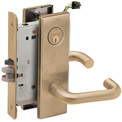 Lock Electric Mortise Lock Satin Brass Blackened Satin Relieved Clear Coated