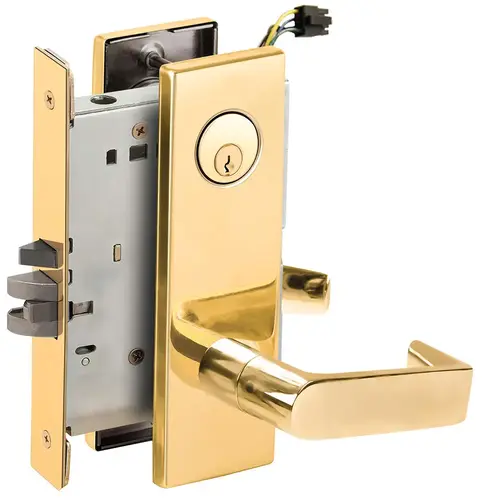 Lock Electric Mortise Lock Bright Brass