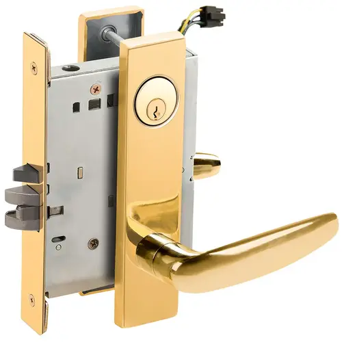 Lock Electric Mortise Lock Bright Brass