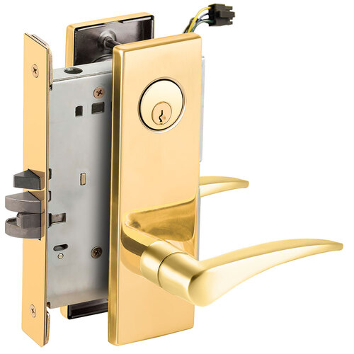 Lock Electric Mortise Lock Bright Brass