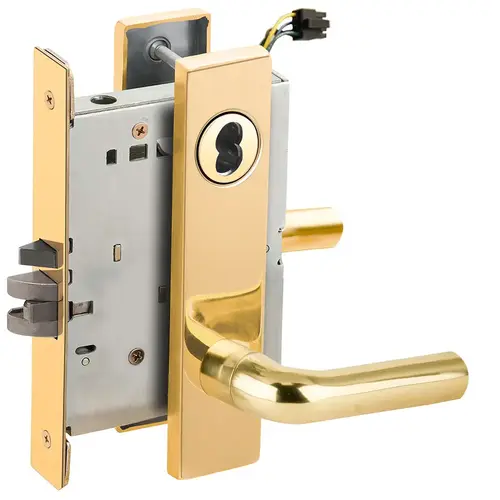 Lock Electric Mortise Lock Bright Brass