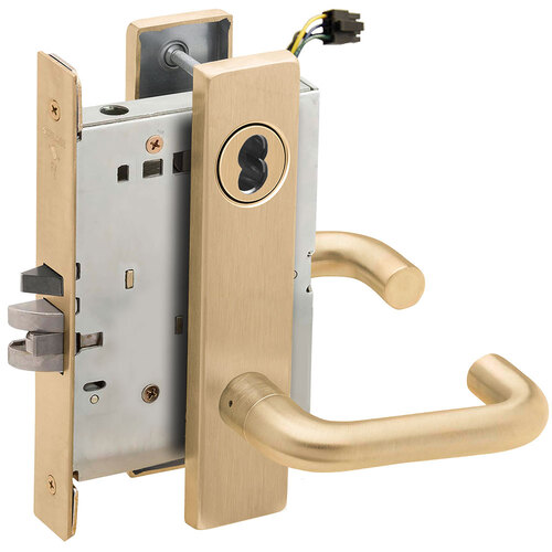 Electric Mortise Lock Satin Brass