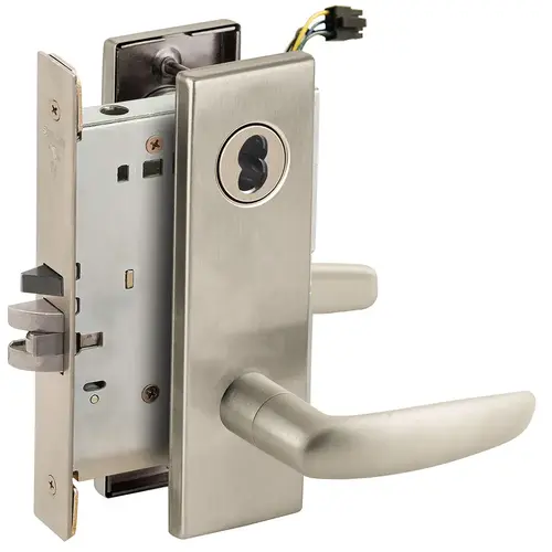 Lock Electric Mortise Lock Satin Nickel Plated Clear Coated