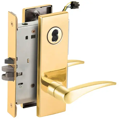 Lock Electric Mortise Lock Bright Brass