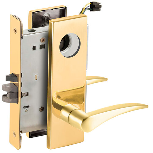 Lock Electric Mortise Lock Bright Brass