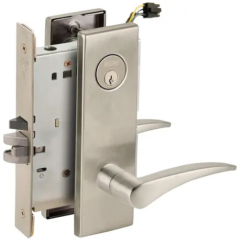 Lock Electric Mortise Lock Satin Nickel Plated Clear Coated