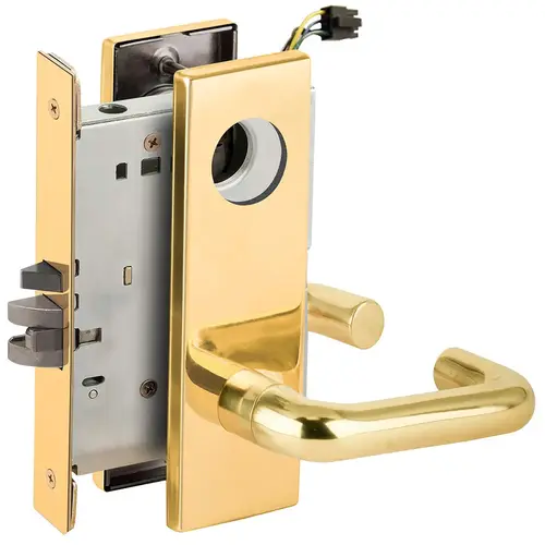 Lock Electric Mortise Lock Bright Brass