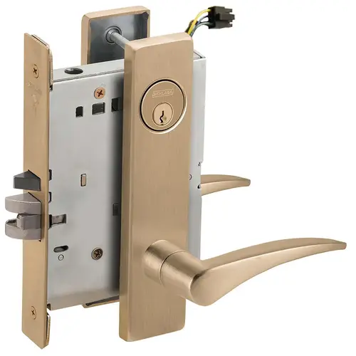 Lock Electric Mortise Lock Satin Brass Blackened Satin Relieved Clear Coated