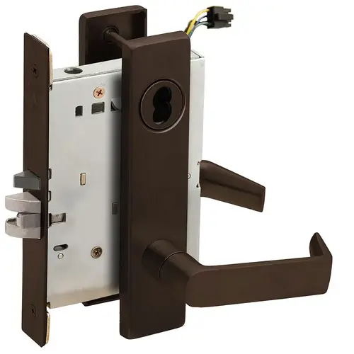 Electric Mortise Lock Dark Oxidized Satin Bronze Oil Rubbed