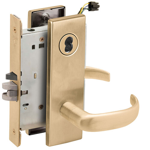 Lock Electric Mortise Lock Satin Brass