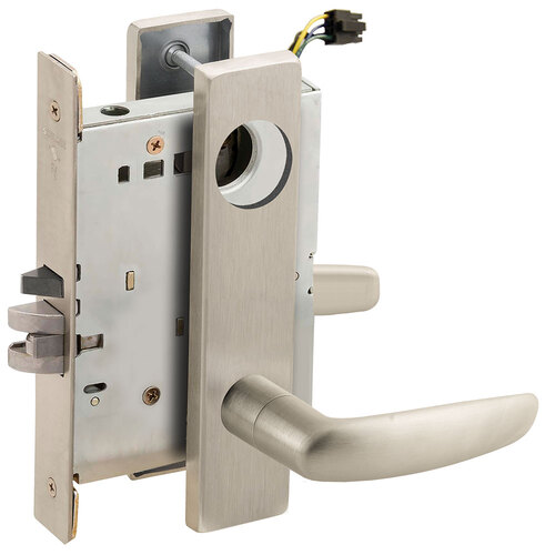 Lock Electric Mortise Lock Satin Nickel Plated Clear Coated