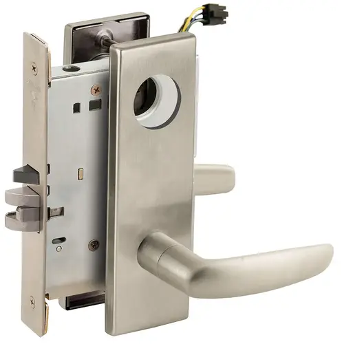 Lock Electric Mortise Lock Satin Nickel Plated Clear Coated